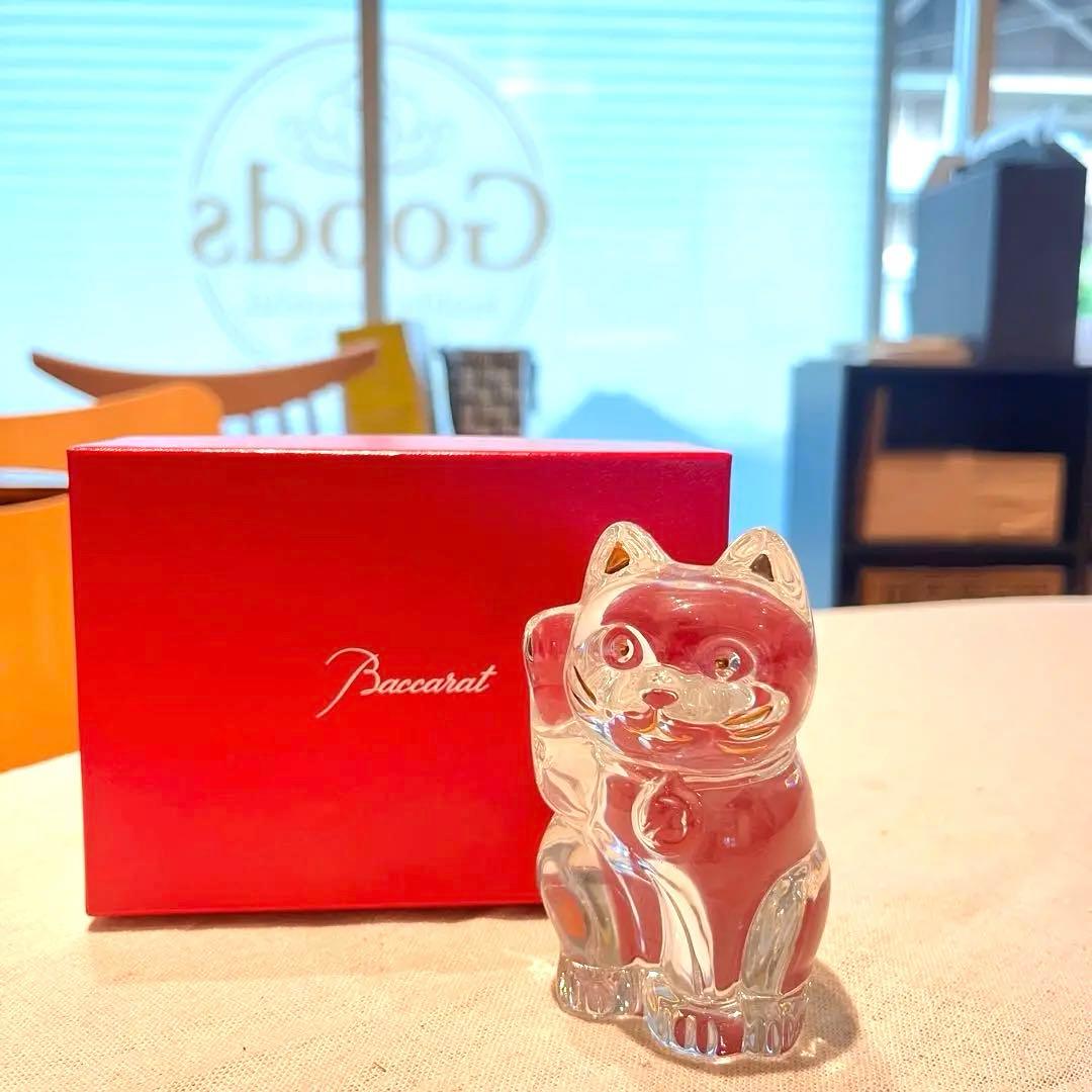 【美品】Baccarat 招き猫 クリスタルガラス