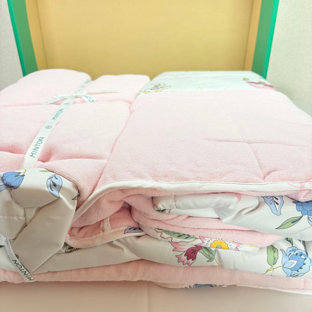 MINTON ミントン シルク混肌掛けふとん ピンク　花柄