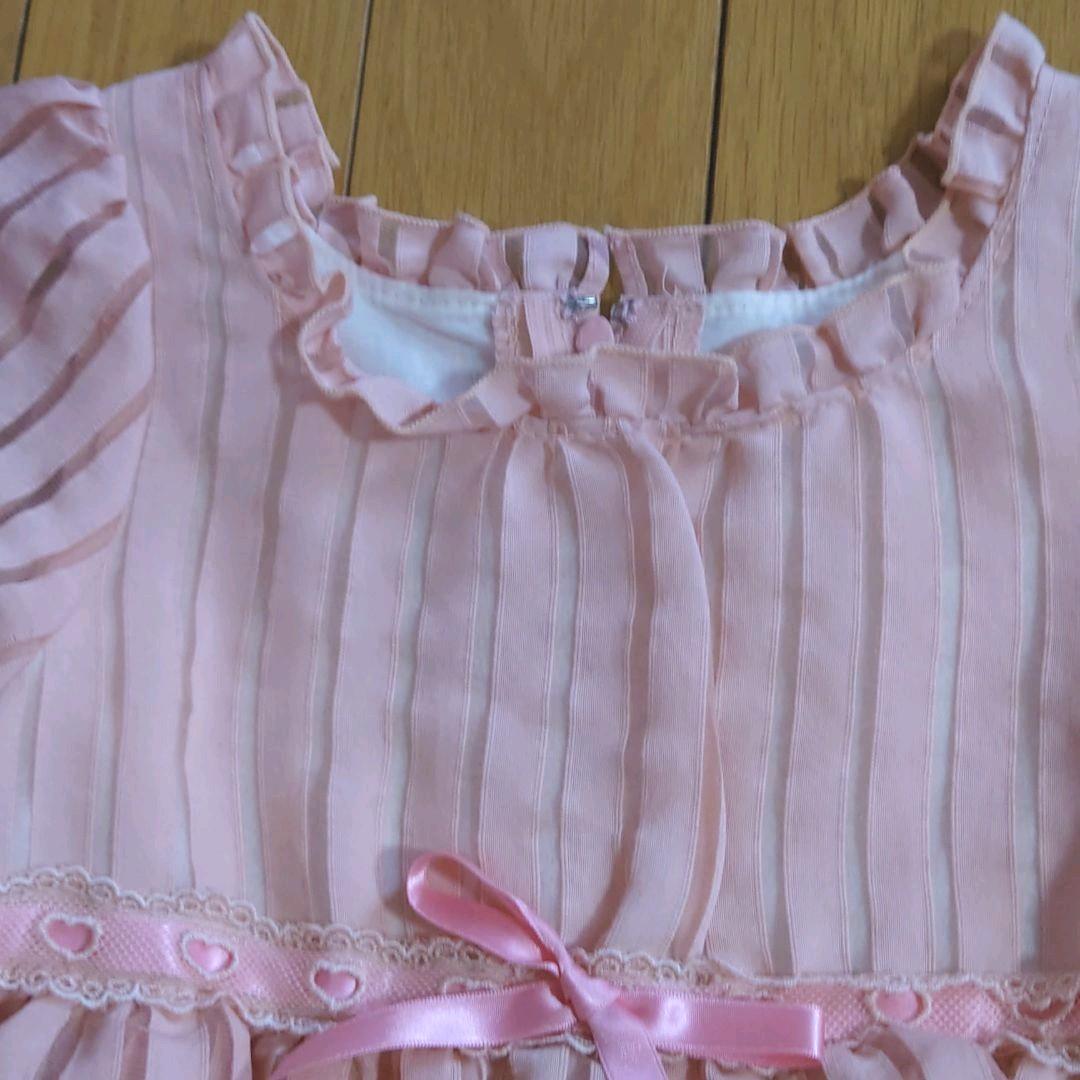 未使用110ワンピース シャーリーテンプル 女の子 キッズ 発表会 ピンク