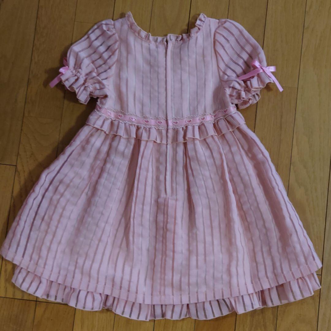 未使用110ワンピース シャーリーテンプル 女の子 キッズ 発表会 ピンク