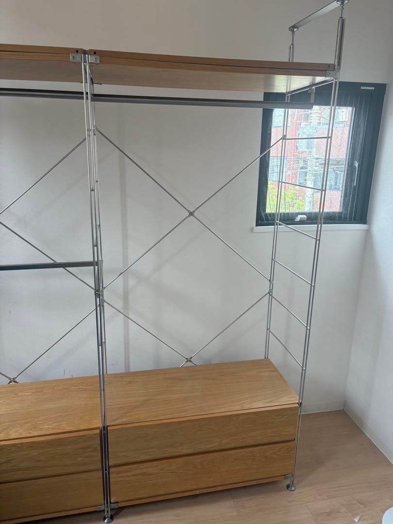 無印良品 ステンレスユニットシェルフ・オーク材 ・ワードローブセット