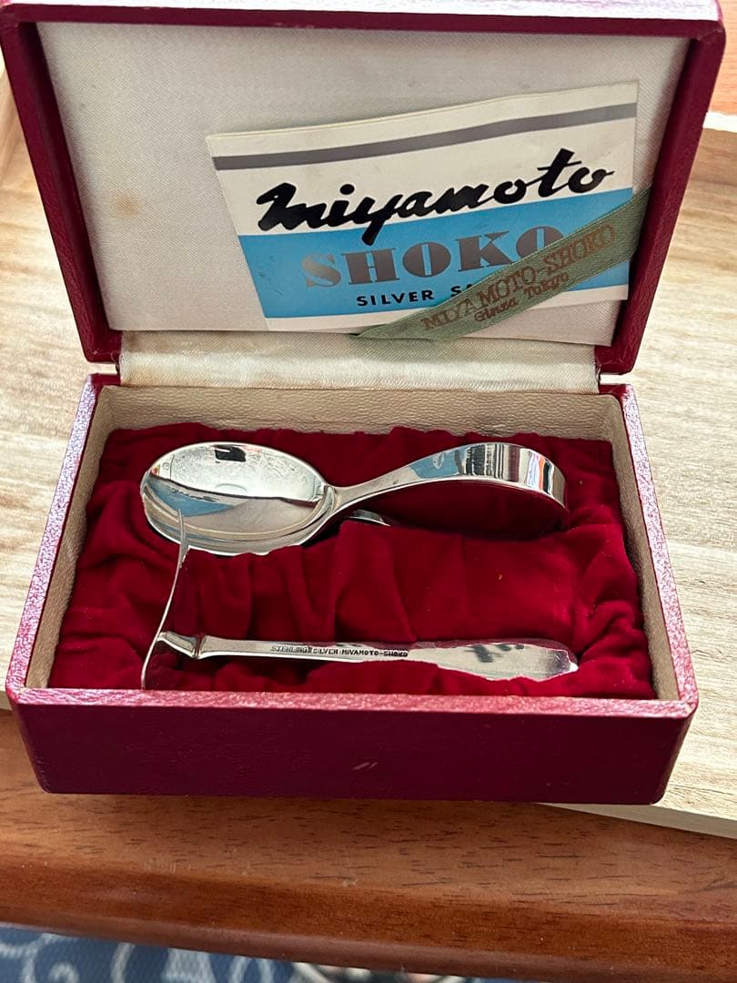 銀製STERLING SILVERミヤモトワードベビースプーンプッシャー45.g