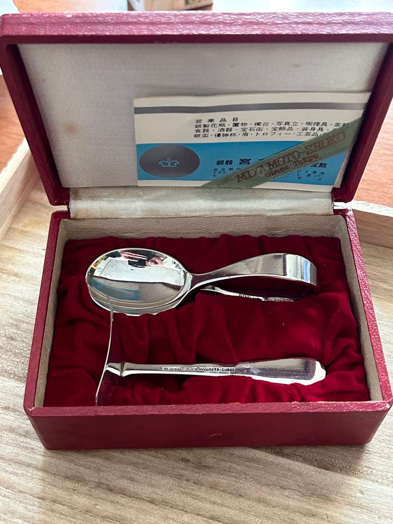 銀製STERLING SILVERミヤモトワードベビースプーンプッシャー45.g