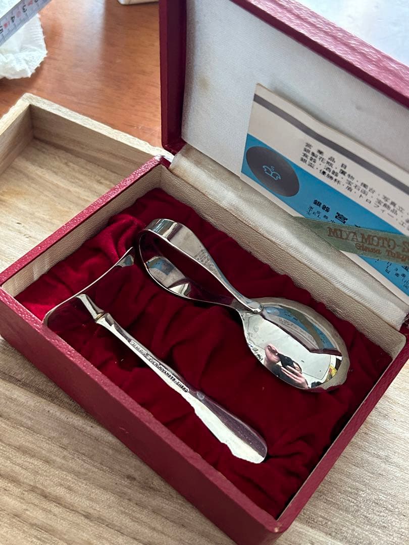 銀製STERLING SILVERミヤモトワードベビースプーンプッシャー45.g