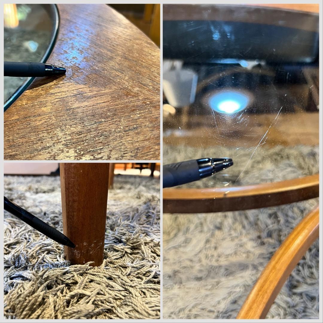 【さば出品】イギリス製 Nathan ネイサン ヴィンテージ ガラストップ