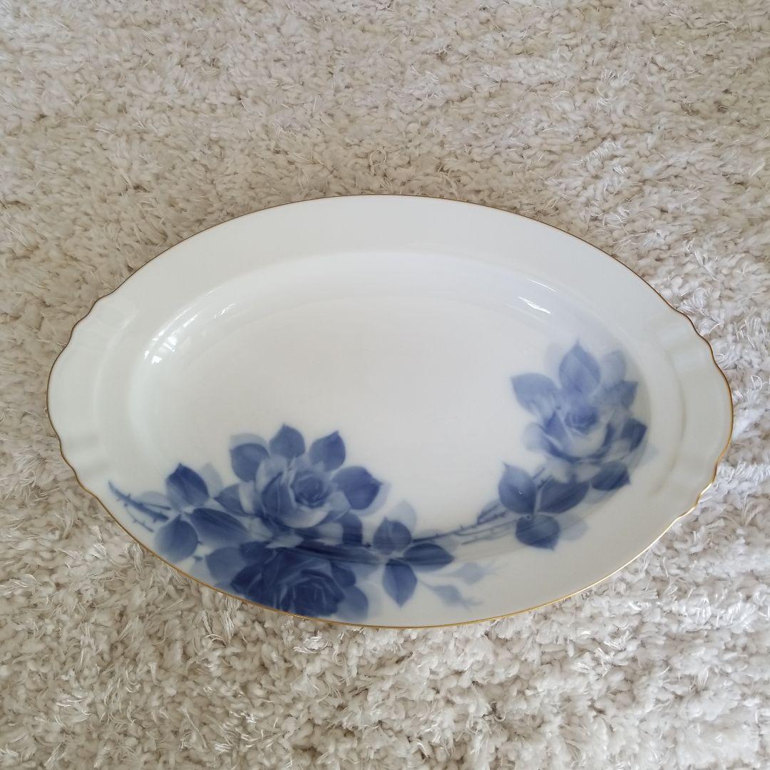 大倉陶園　プラター37cm　ブルーローズ