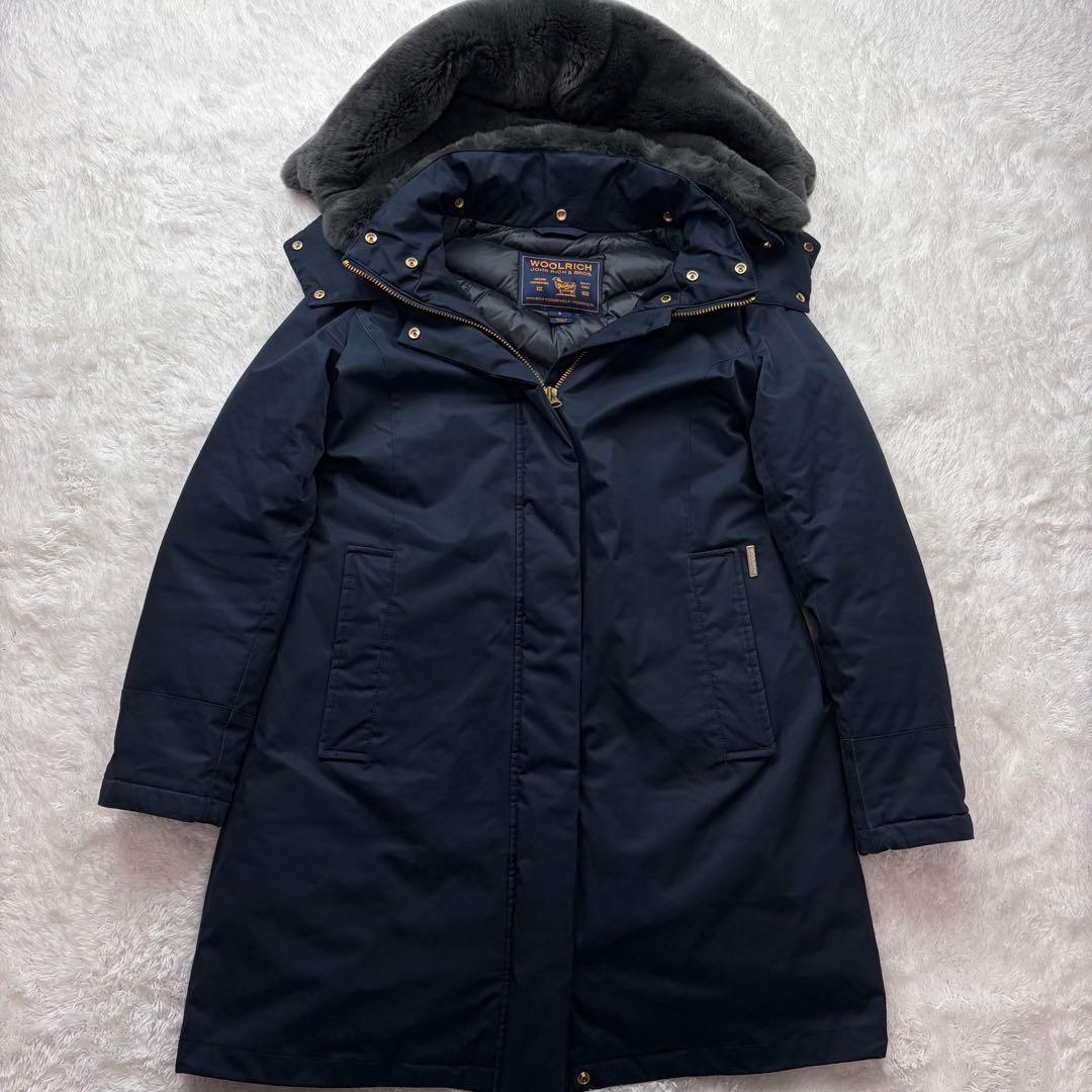 ウールリッチ ボウブリッジ 3WAY ダウンコート ラビットファー ネイビー 紺