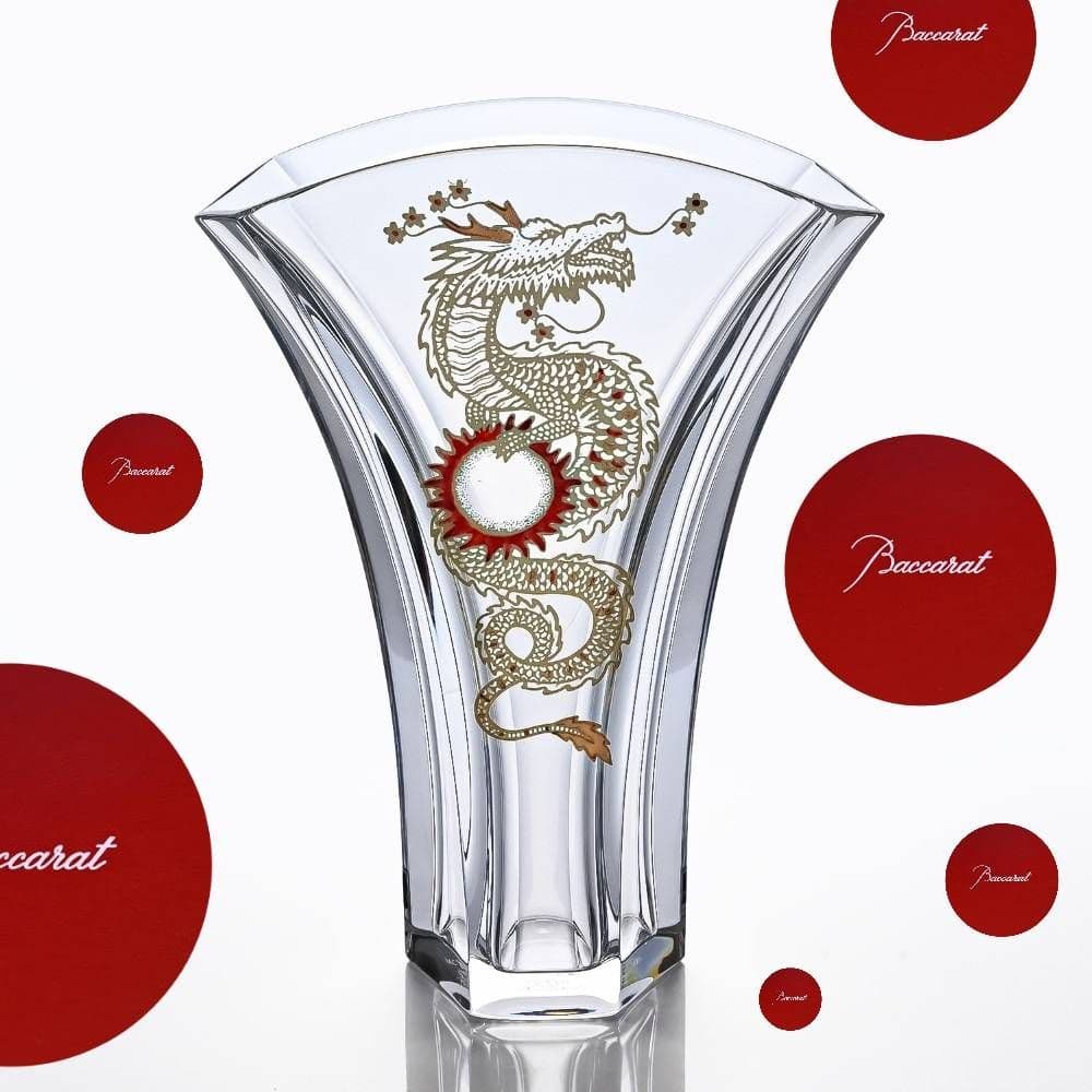 レア Baccarat フラワーベース 花瓶ギンコ バカラ龍 竜 辰GINKGO