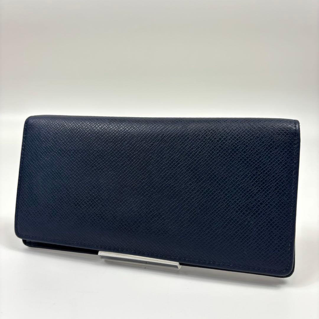 美品 ルイヴィトン タイガ ポルトフォイユ ブラザ 財布 ネイビー系 二つ折り