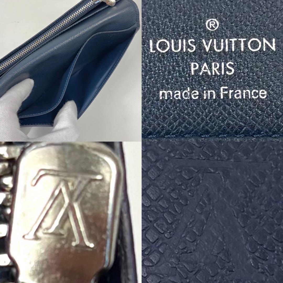 美品 ルイヴィトン タイガ ポルトフォイユ ブラザ 財布 ネイビー系 二つ折り
