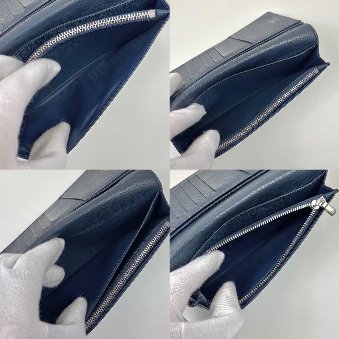 美品 ルイヴィトン タイガ ポルトフォイユ ブラザ 財布 ネイビー系 二つ折り