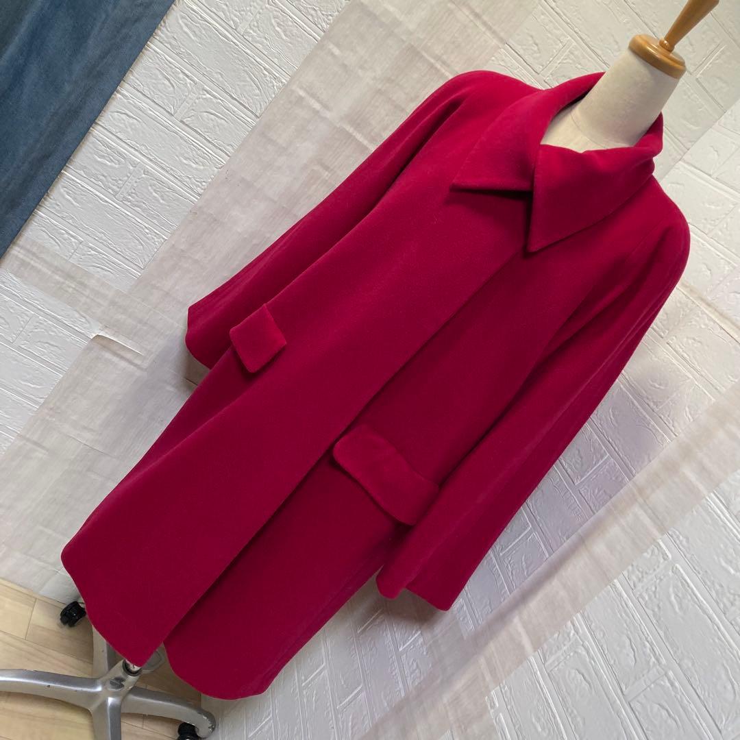 カシミヤ45% イタリー製生地の鮮やかロングコート　プレタポルテ