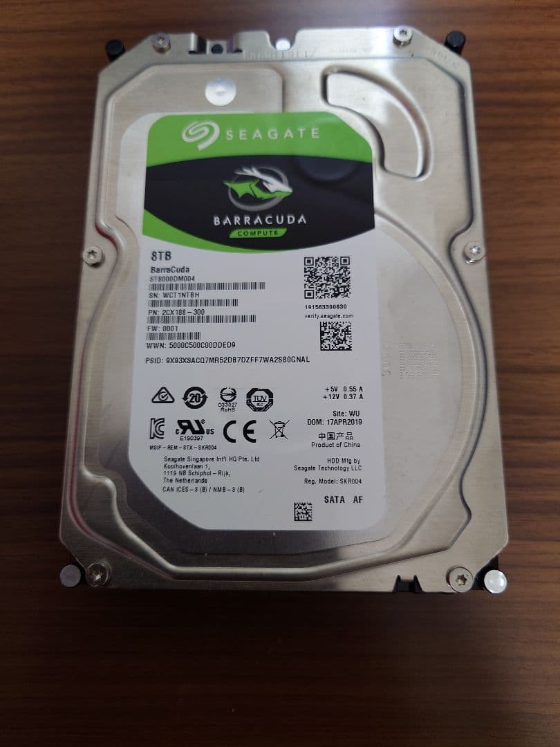 「品薄放出」使用時間891h Seagate Barracuda 8TB「2」