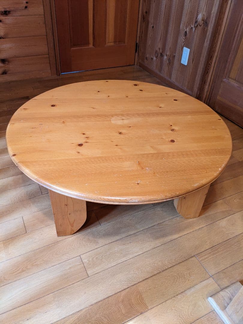カントリー風天然木丸テ−ブル