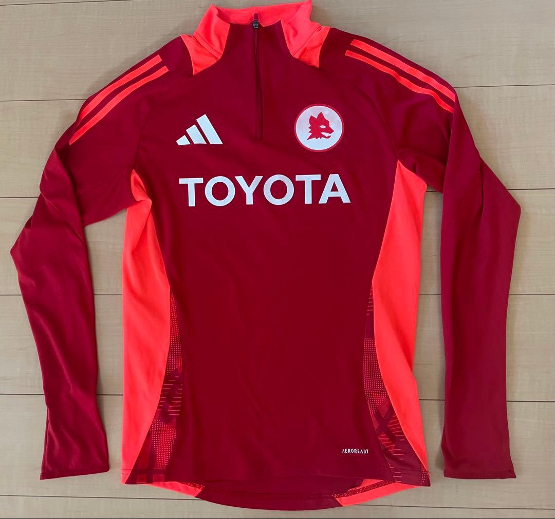 アディダスAsローマサッカー練習着Tiroトヨタ赤オレンジ長袖ジャージセリエA