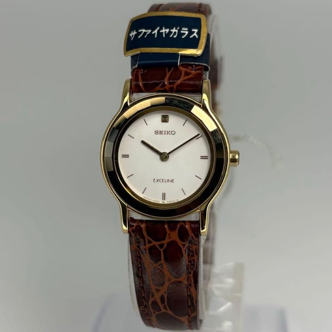 未使用品 SEIKO セイコー エクセリーヌ クォーツ腕時計 電池交換済