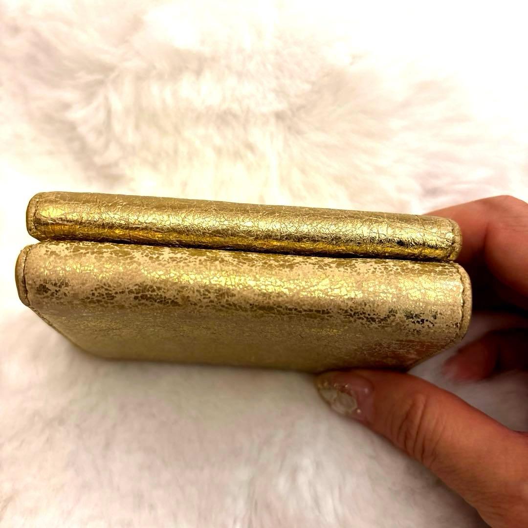 BALENCIAGA バレンシアガ ペーパーミニウォレット ゴールド 財布