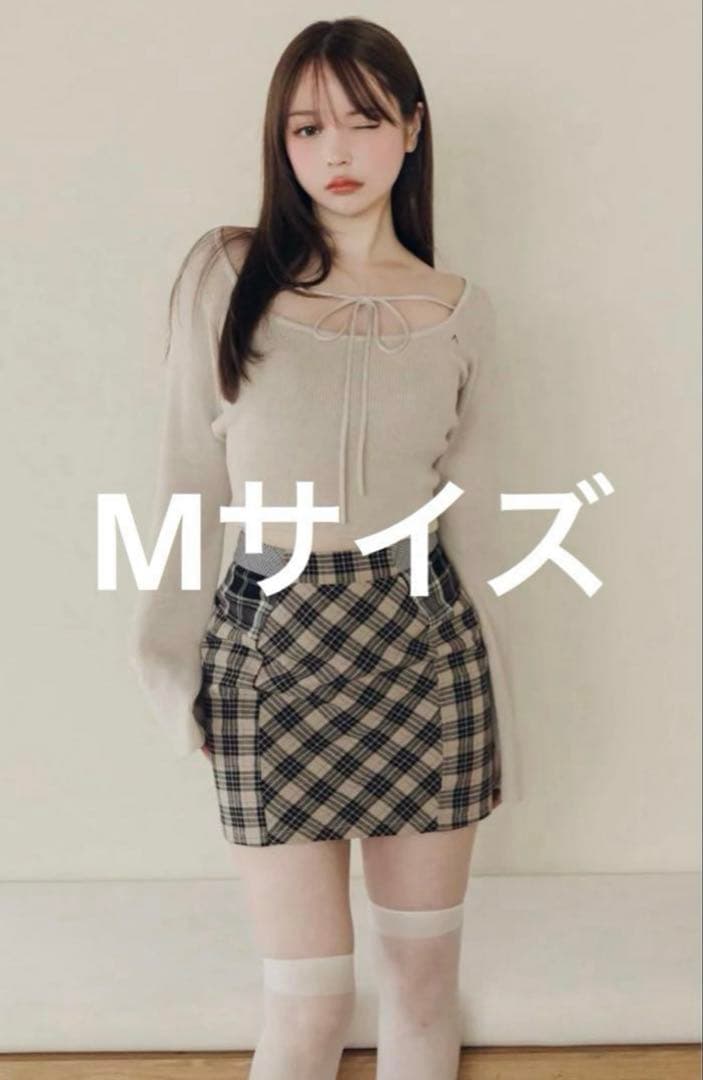 正規品 Anna check skirt andmary beige