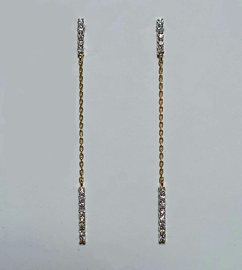 ete　K18 ブライト ストレート ピアス