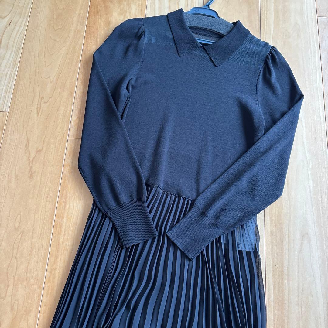 ⭐︎アナイ⭐︎襟付きプリーツドッキングワンピース⭐︎最終価格