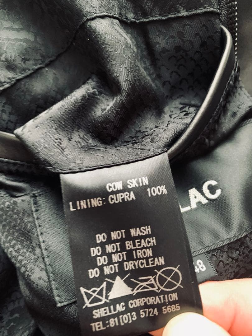 シェラック！展示会オーダー限定ライダース！裏地パイソン高級キュプラ！希少サイズ！