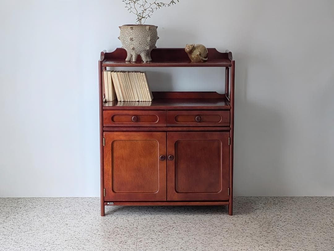 OLD karimoku カリモク 木製 キャビネット 飾り棚 ウッドシェルフ