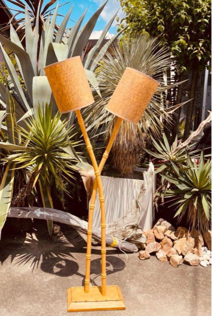 ハワイアン　フロアライト　バンブー　ラタン　tiki ティキ50s トロピカル