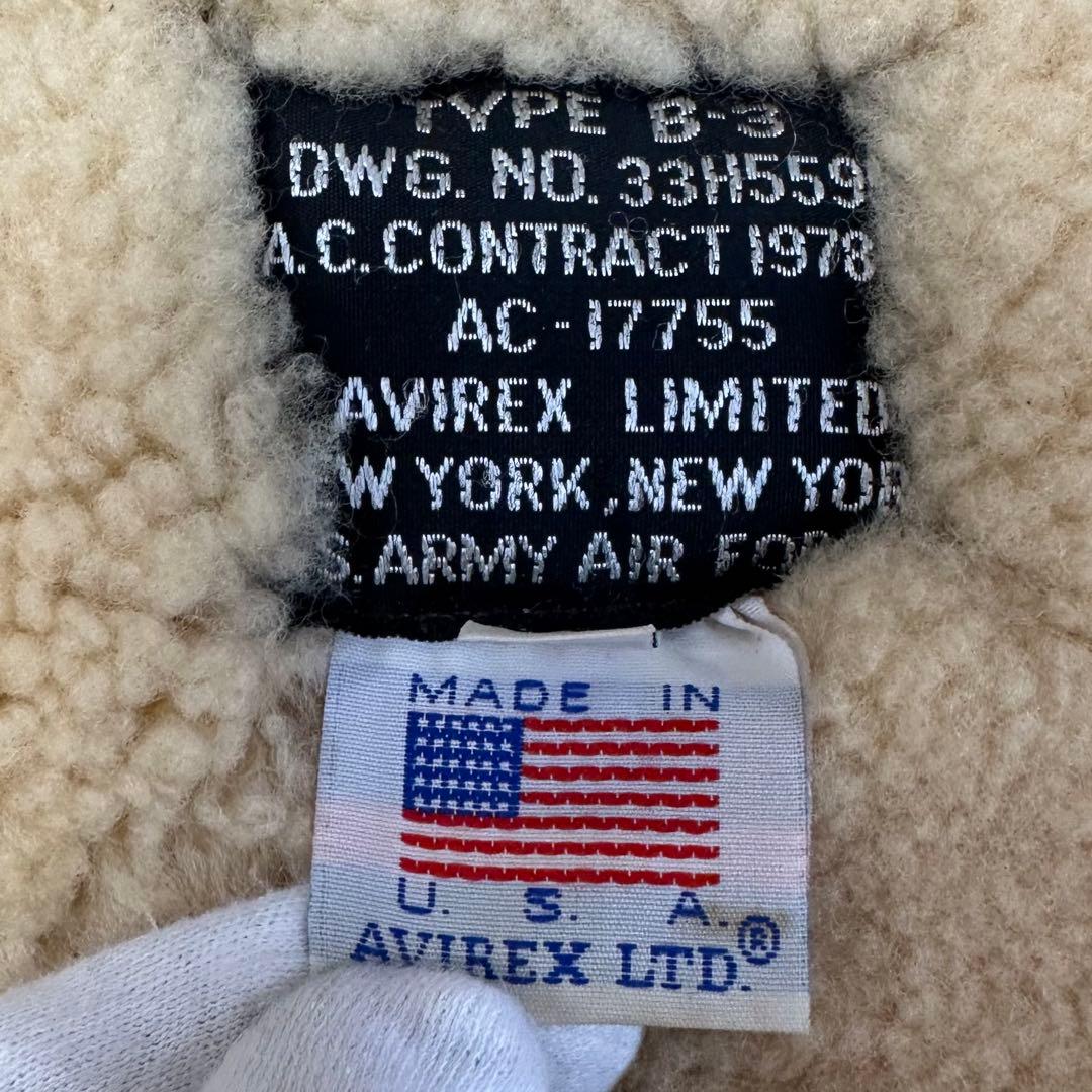 美品✨AVIREX TYPE B-3 フライトジャケット ムートン 36 M