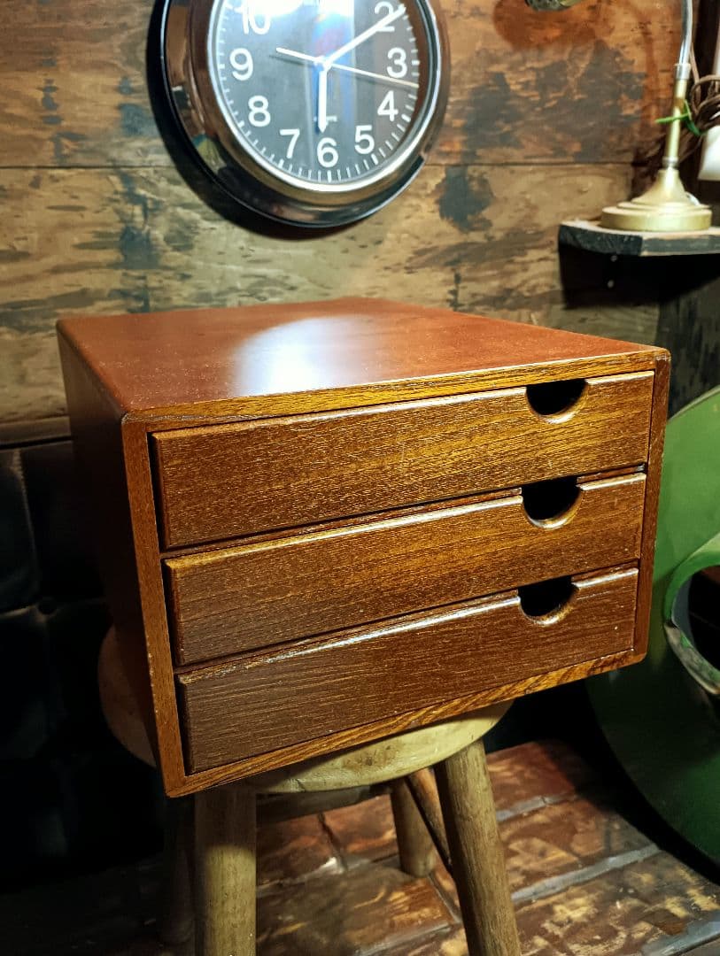 民芸　モダン　３段　杯　収納　ラック　オーク　書類　A3　レター　トレイ