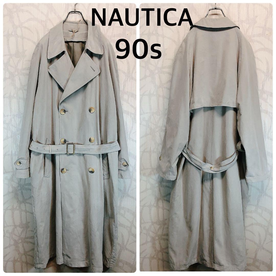 NAUTICA ノーティカ　90s ベージュ トレンチコート　ベルト付き