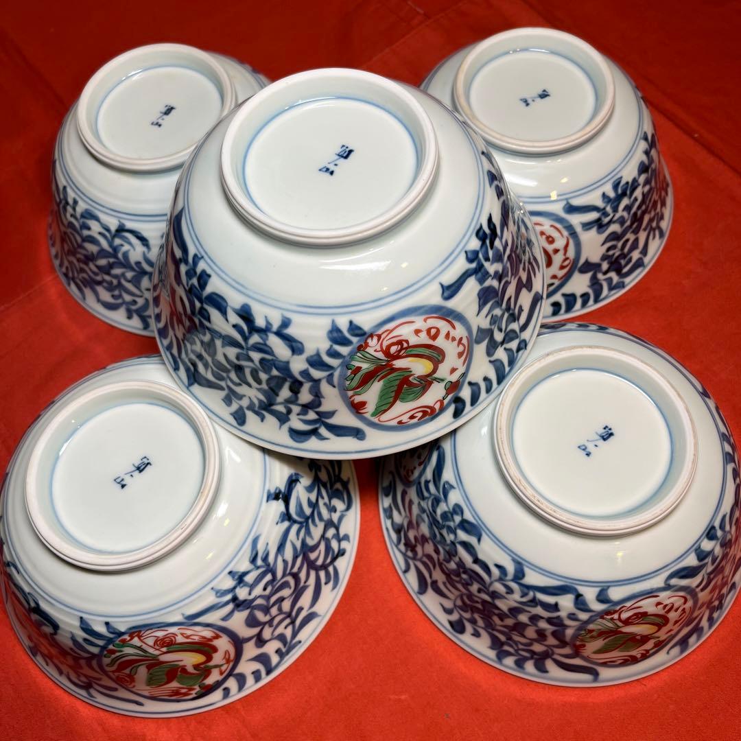 貞山窯「鳳凰絵大鉢」5客揃え