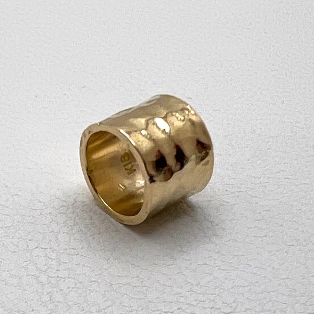 K18 ペンダントトップ　槌目　幅6㎜ パイプ内径5.8㎜　1.33 g