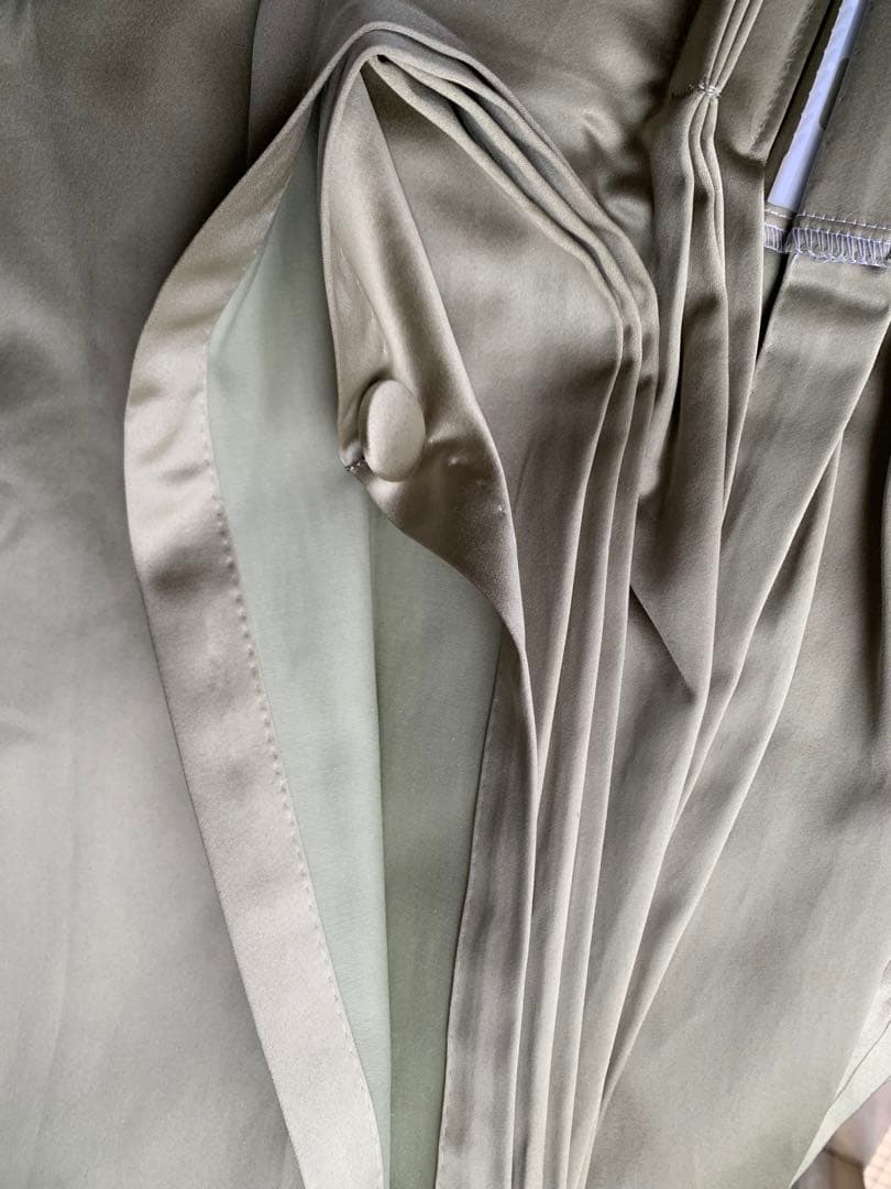 美品フィスバ高級カーテン草色グリーンクリスチャンフィッシュバッハFISBA2枚①