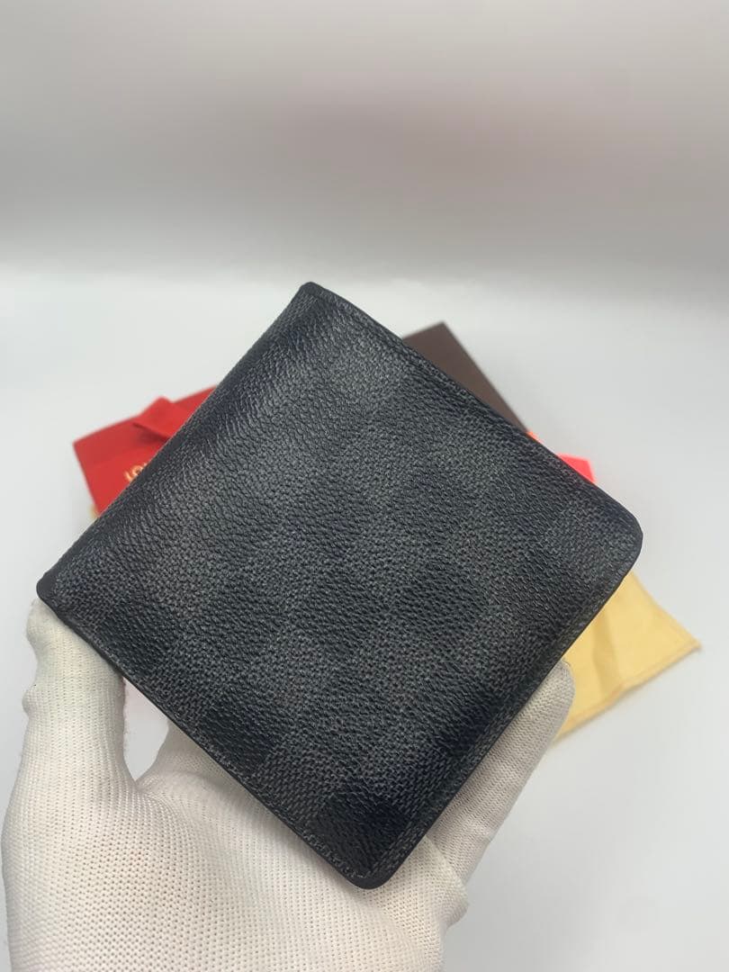 ルイヴィトン ポルトフォイユマルコ ダミエ グラフィット 二つ折り財布