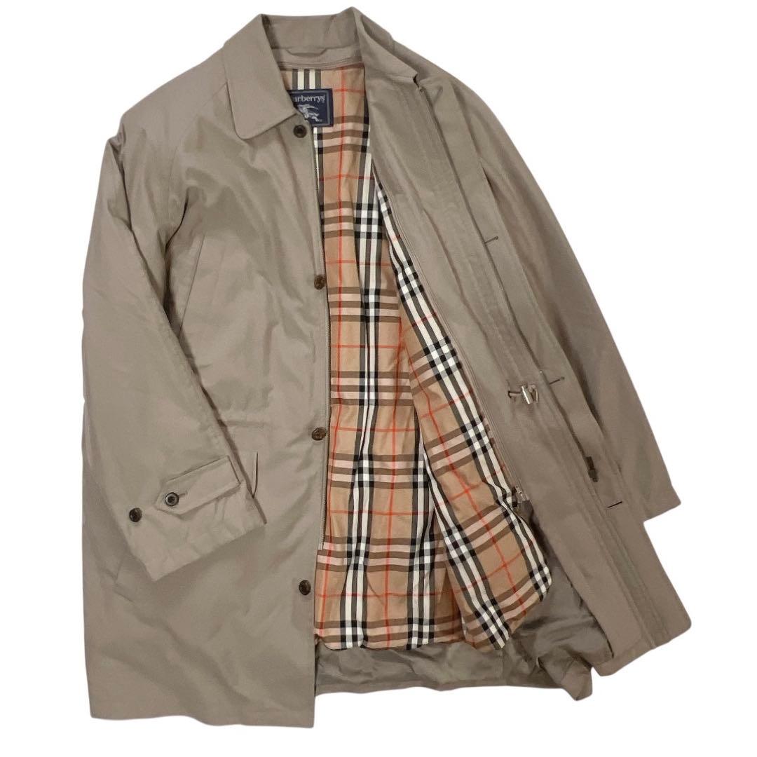 美品 バーバリーズ ダウンライナー ノバチェック ステンカラーコート ゆったり