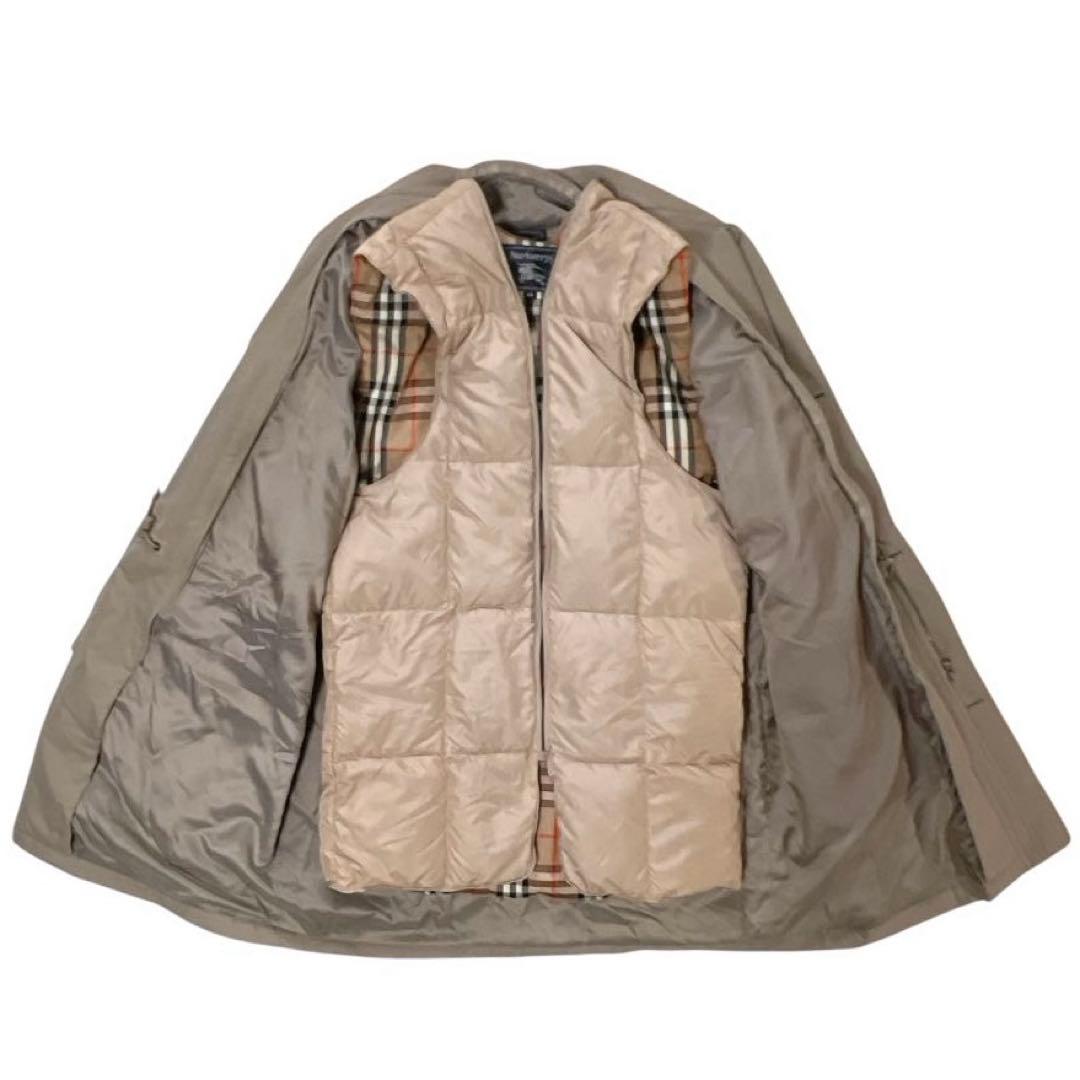 美品 バーバリーズ ダウンライナー ノバチェック ステンカラーコート ゆったり