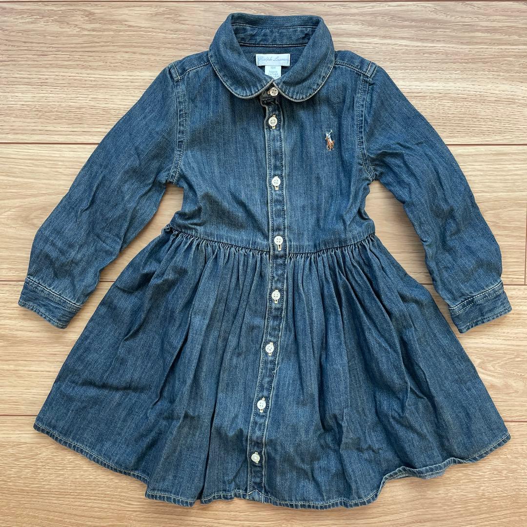 【新品】ラルフローレン　デニムワンピース パンツ付　18Ｍ　ベビー85㎝
