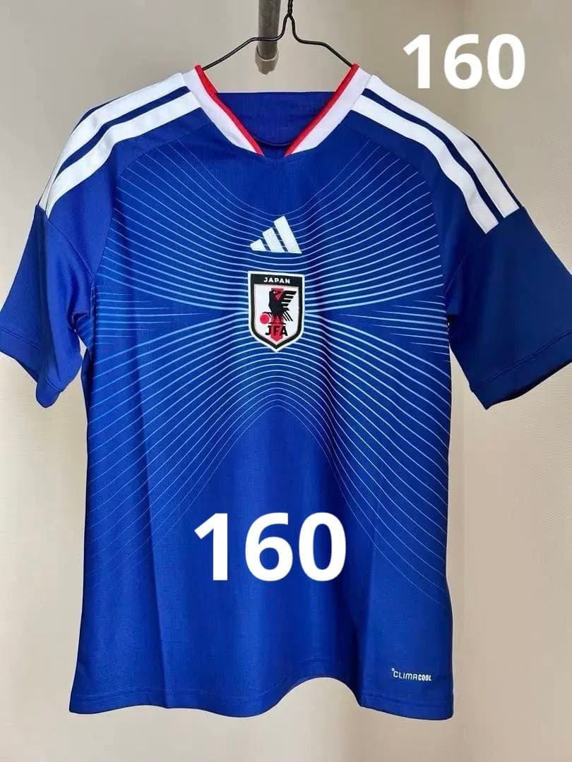 adidas サッカー日本代表 青色シャツ 160cm