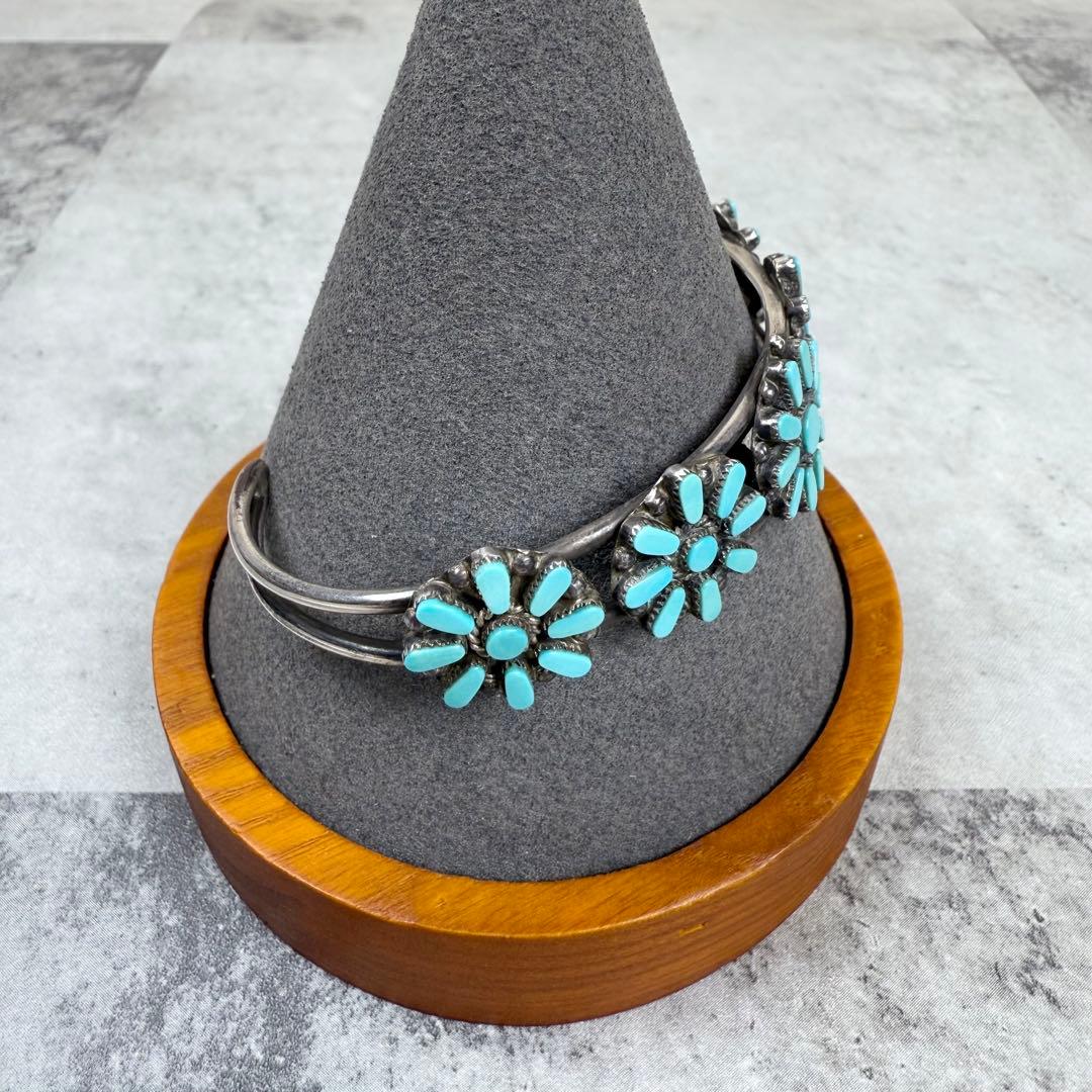 ZUNI ズニ ニードルポイントクラスターバングル ターコイズ スターリング