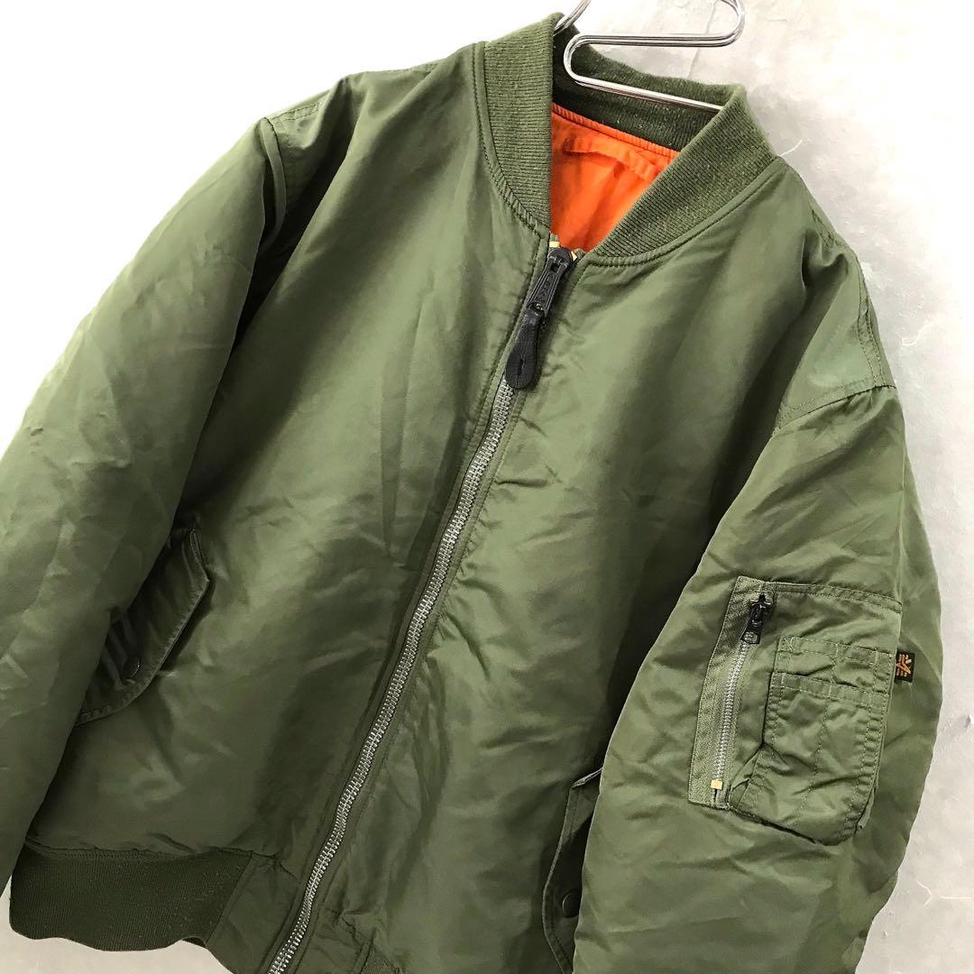 ALPHA MA-1 フライトジャケット 中綿 丈短 カーキ XL
