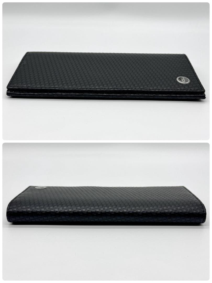 美品 Dunhill ダンヒル 二つ折り 長財布 レザー ブラック 箱付き