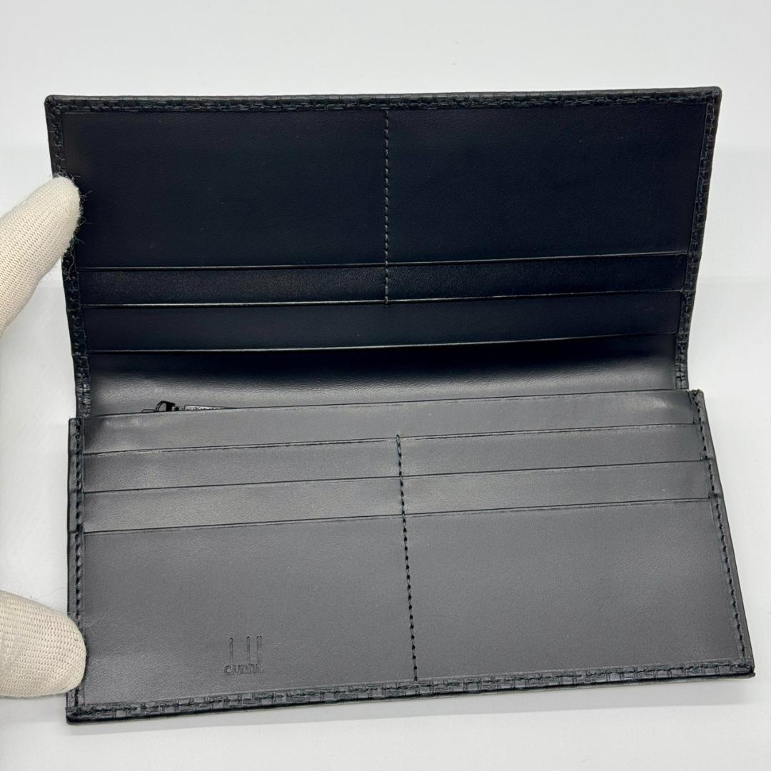 美品 Dunhill ダンヒル 二つ折り 長財布 レザー ブラック 箱付き