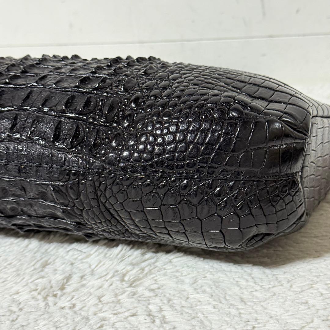 未使用✨BAGFAN バッグファン　クロコダイル　トートバッグ ハンドバッグ　黒