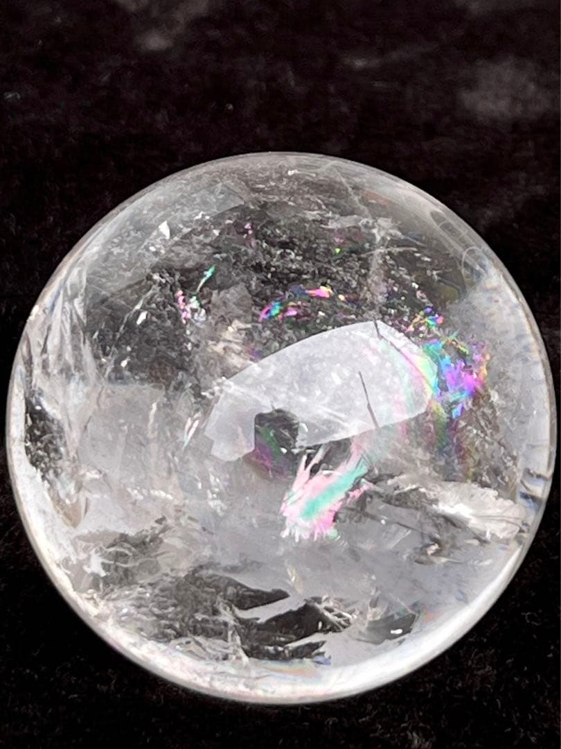 【虹入・強力浄化力】MR13⭐️ヒマラヤ水晶スフィア⭐️スピリチュアル⭐️台座付き