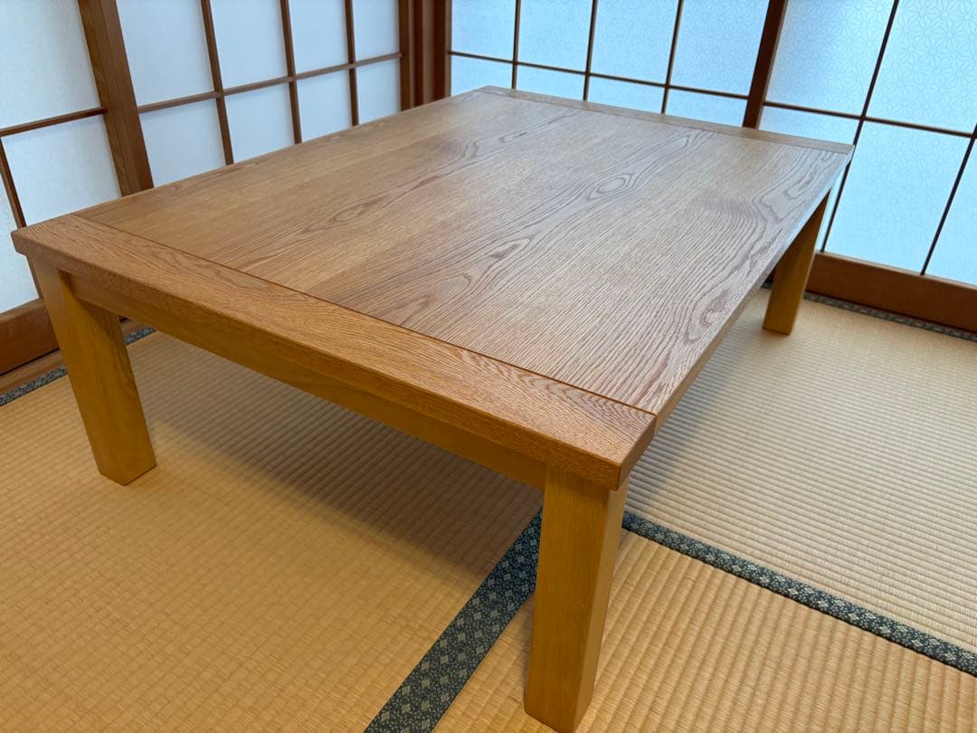 ホワイトオーク無垢材使用天板付きこたつ