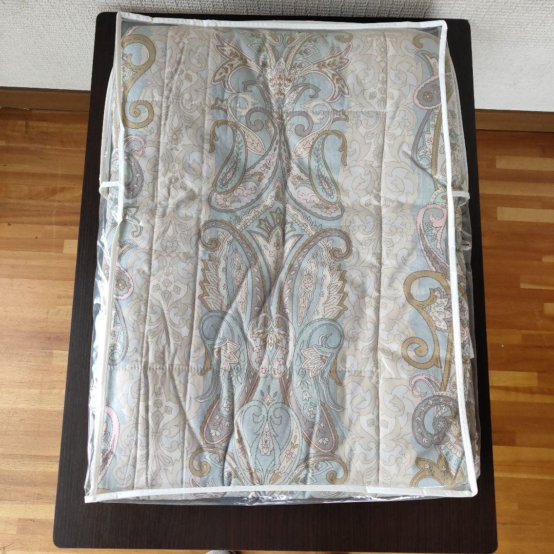 ②シルク肌掛ふとん 真綿ふとん シングル ブルー