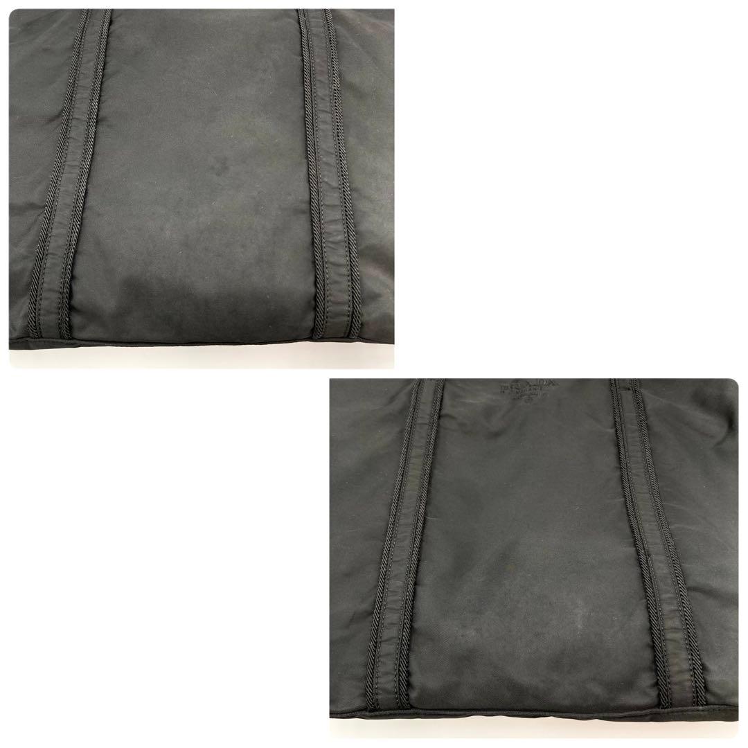 咲月✨ PRADA トートバッグ 黒 テスートナイロン ロゴ刺繍 シンプル