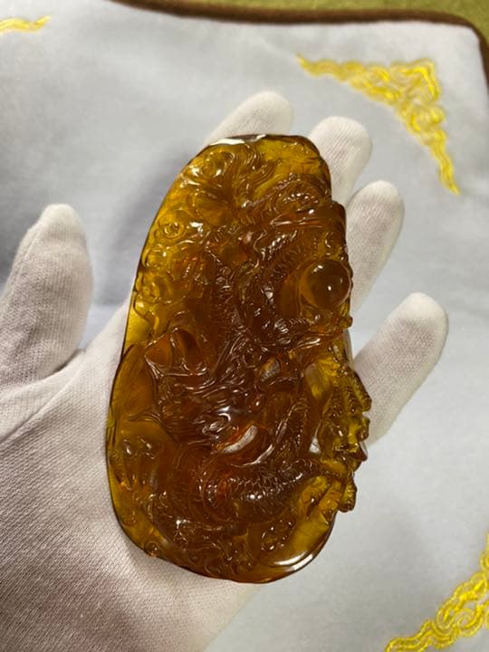 琥珀  天然琥珀  こはく バーマイト コレクション 龍牌彫刻品  龍牌  置物