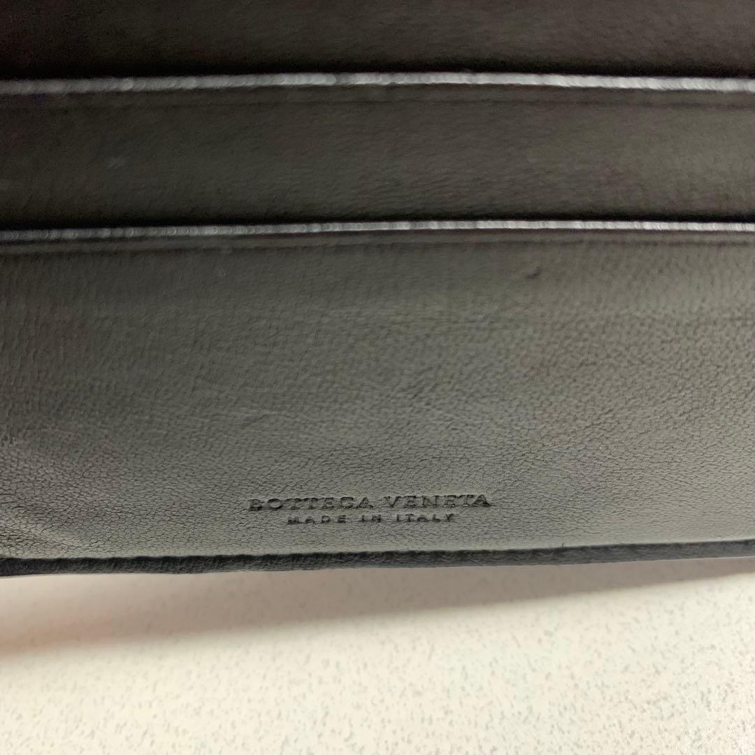 BOTTEGA VENETA 二つ折り 財布 ブルー ブラック