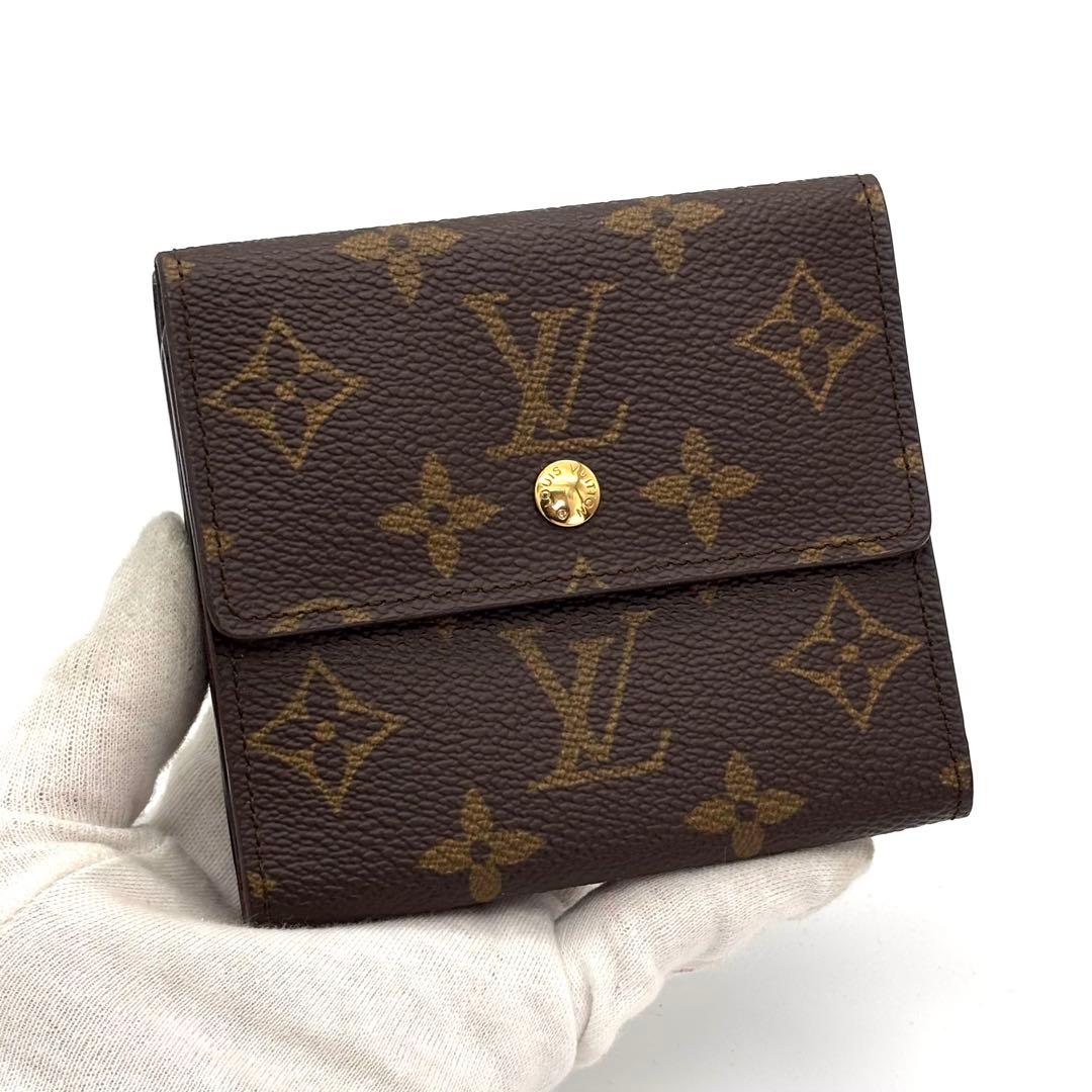 【超美品】ルイヴィトン モノグラム カルトクレディ 三つ折り財布 Wホック